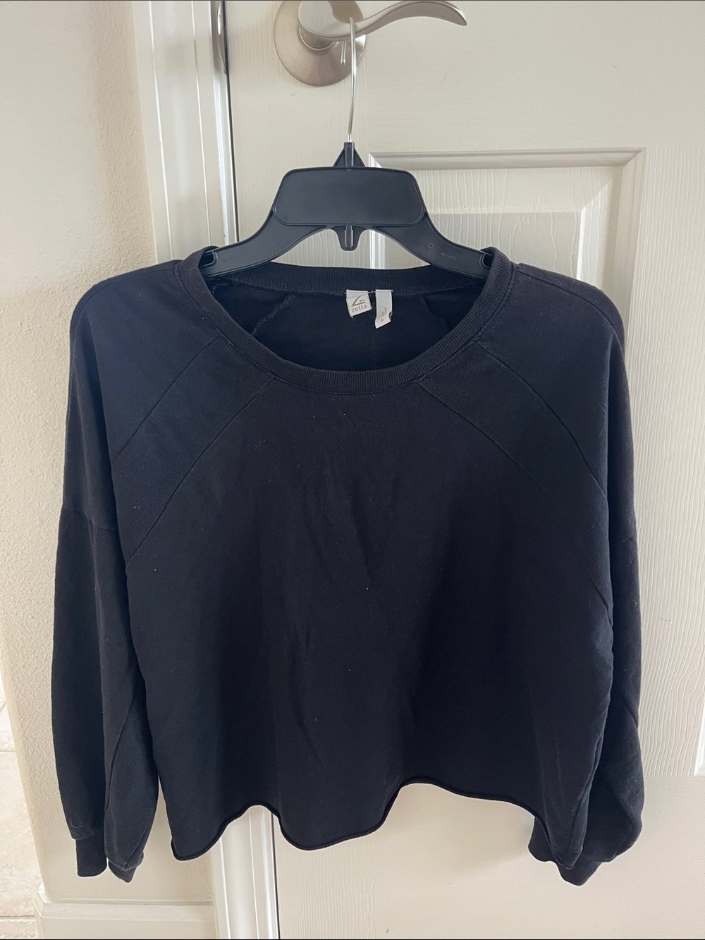 Zella Black Women's Crew Pullover Sweatshirt
